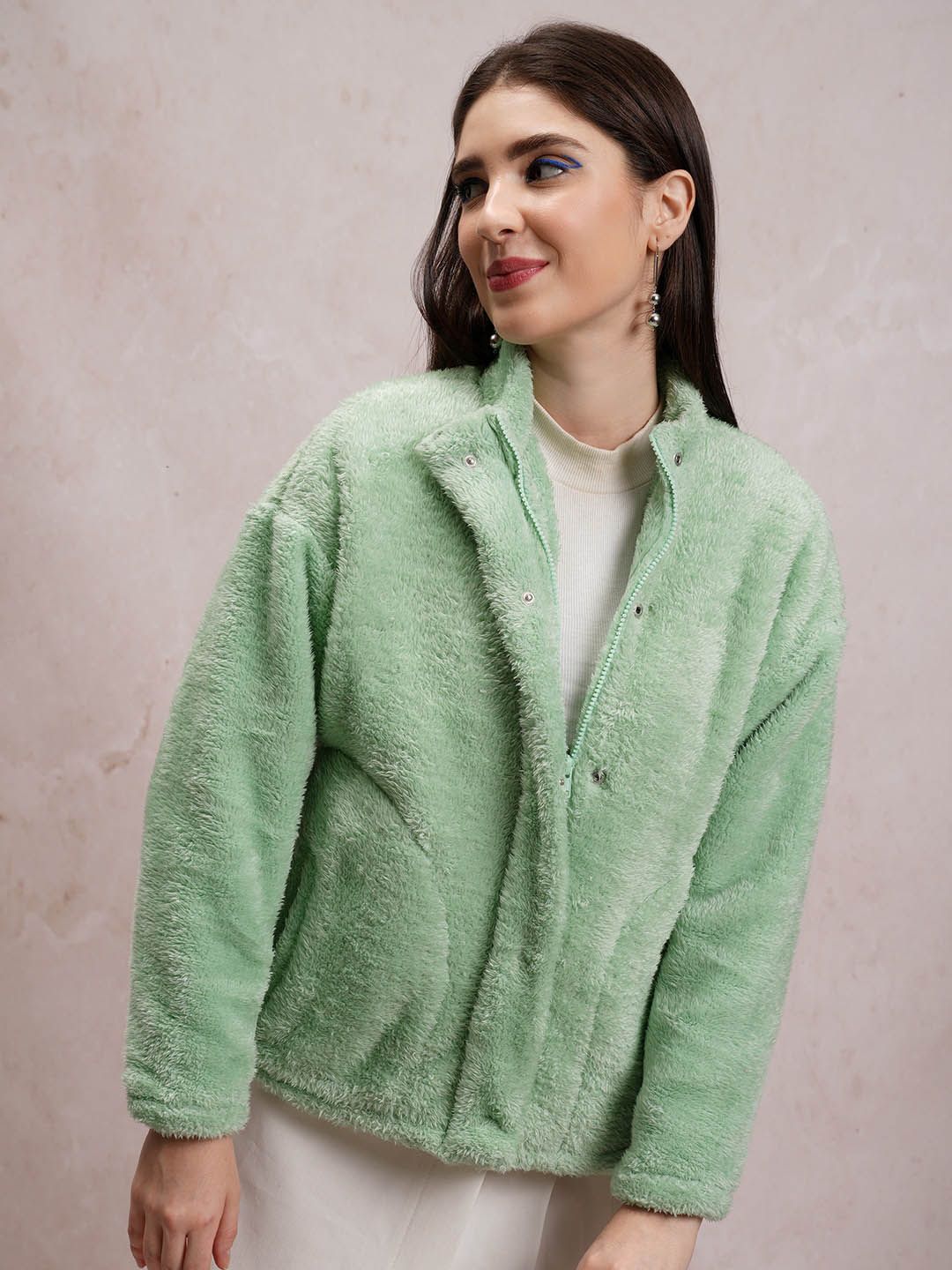 Tokyo Talkies Sea Green Oversized Tailored Jacket