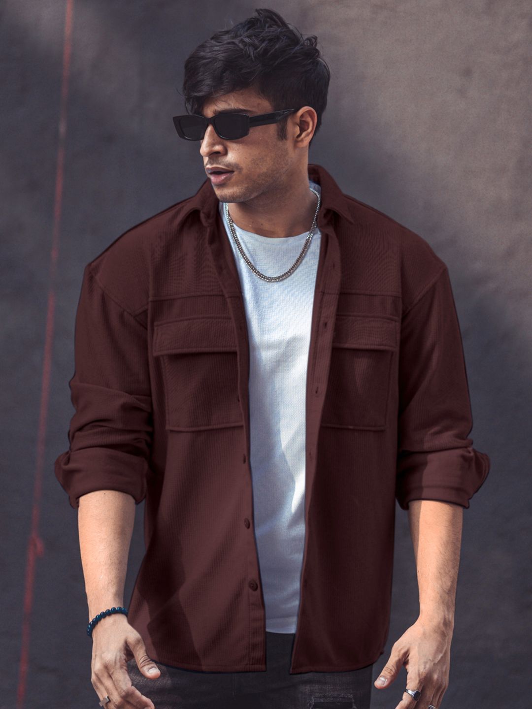 Powerlook Striped Oversized India Slim Opaque Casual Shirt