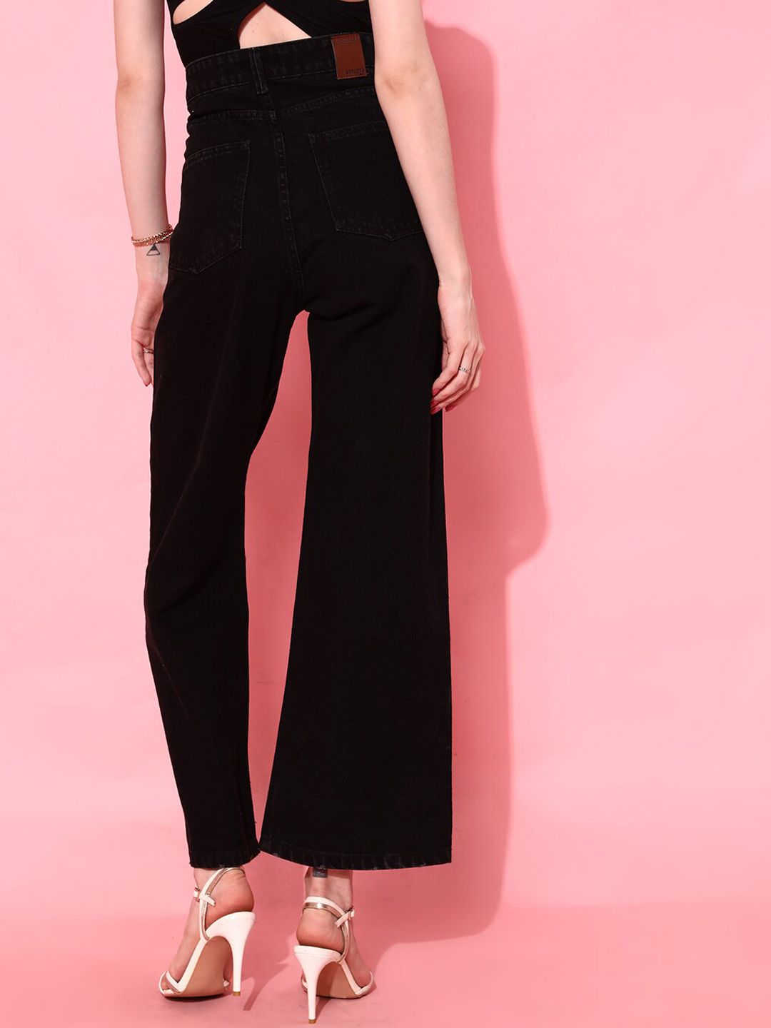 STREET 9 Women Black Flared Fit Cropped Jeans