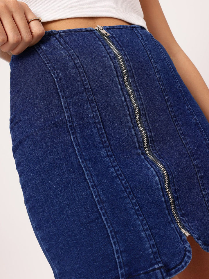 DressBerry Denim Mini Pencil Skirt