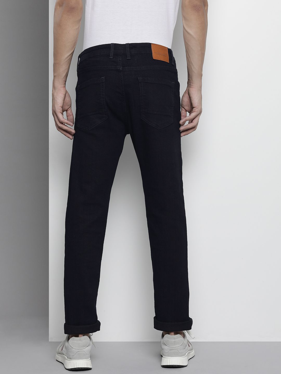 The Indian Garage Co Men Navy Blue Skinny Fit Applique Stretchable Jeans