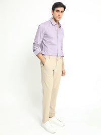 RARE RABBIT Men Neutons Purple Slim Fit Spread Collar Cotton Shirt