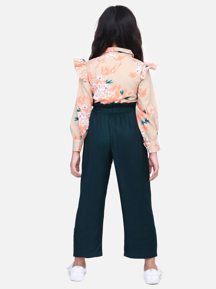 Cutiekins Girls Printed Long Sleeves Top With Palazzos