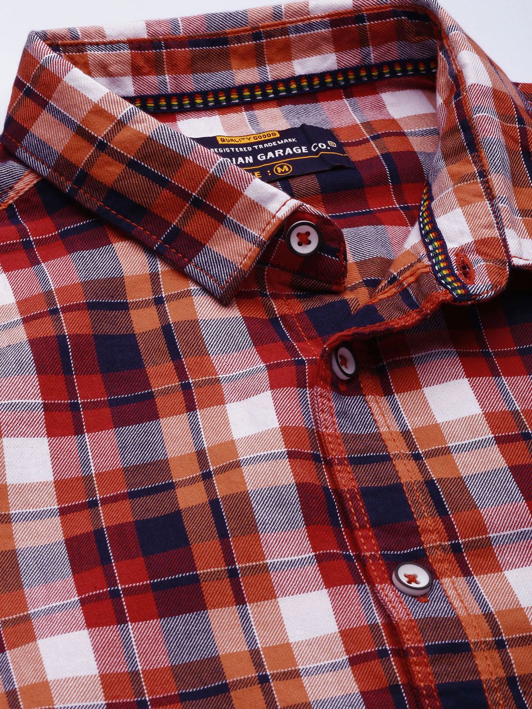 The Indian Garage Co Men Slim Fit Cotton Checked Casual Shirt