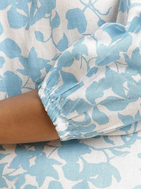 W Floral Printed Cotton A Line Midi Dress