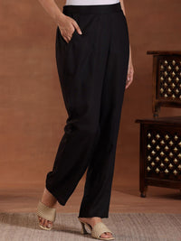 Libas Striped V-Neck Thread Work Viscose Rayon Anarkali Kurta with Trousers