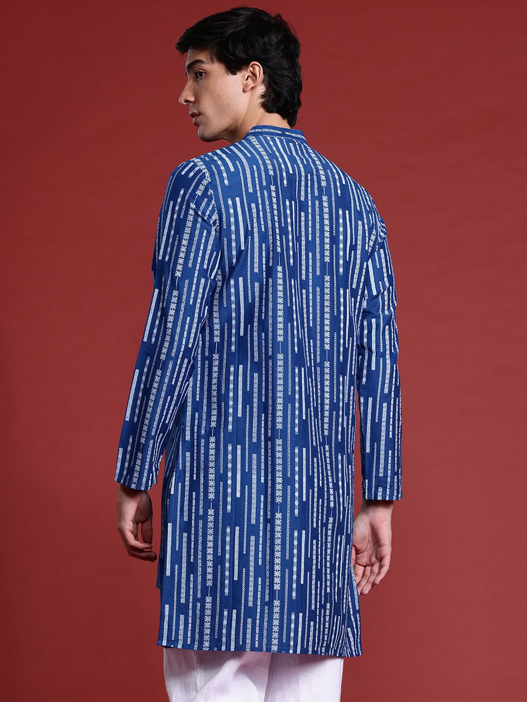 Anouk Geometric Print Layered Kurta