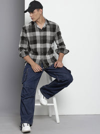The Indian Garage Co Pure Cotton Checked & Textured Relaxed Fit Casual Shirt