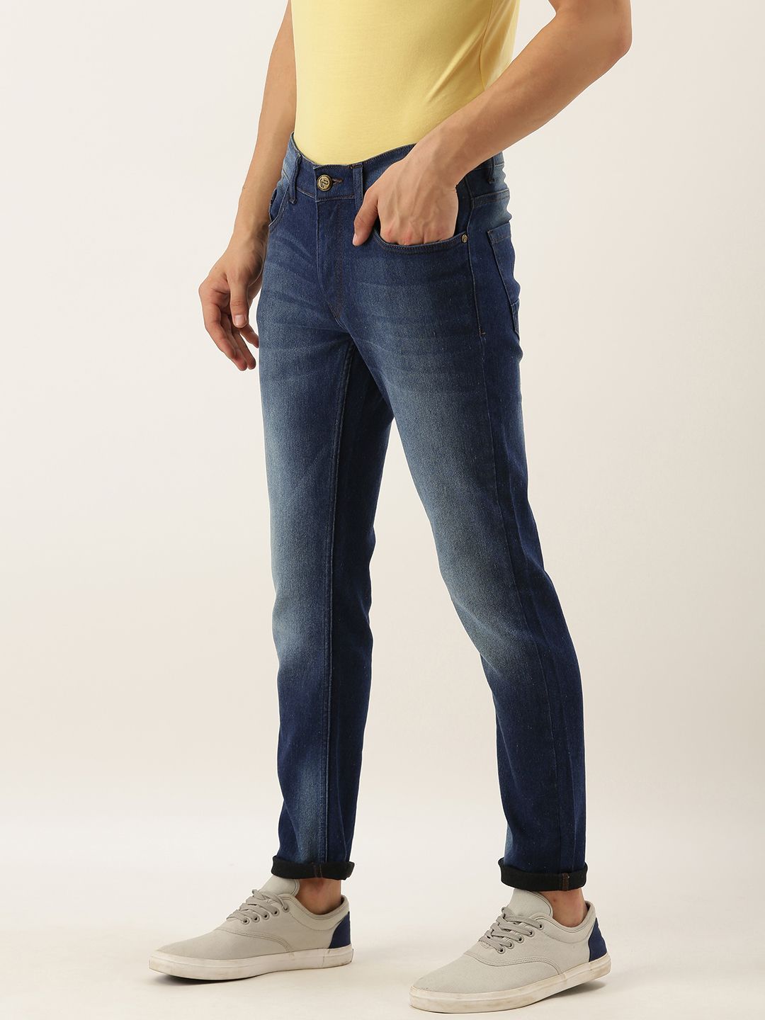 The Indian Garage Co Men Blue Slim Fit Mid-Rise Clean Look Jeans