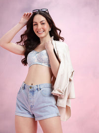 DressBerry Floral Print Medium Coverage Lightly Padded Non-Wired T-shirt Bra DRM-DB-MK07C