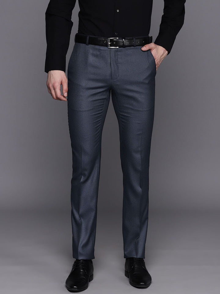 Raymond Men Textured Slim Fit Trousers