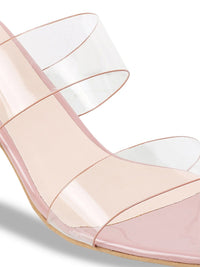 Metro Two Strap Open Toe Slim Heels