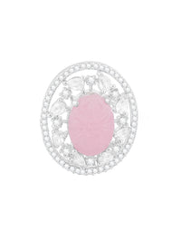 Cincin Jari Boleh Laras Mutiara Zaveri Bersalut Perak CZ