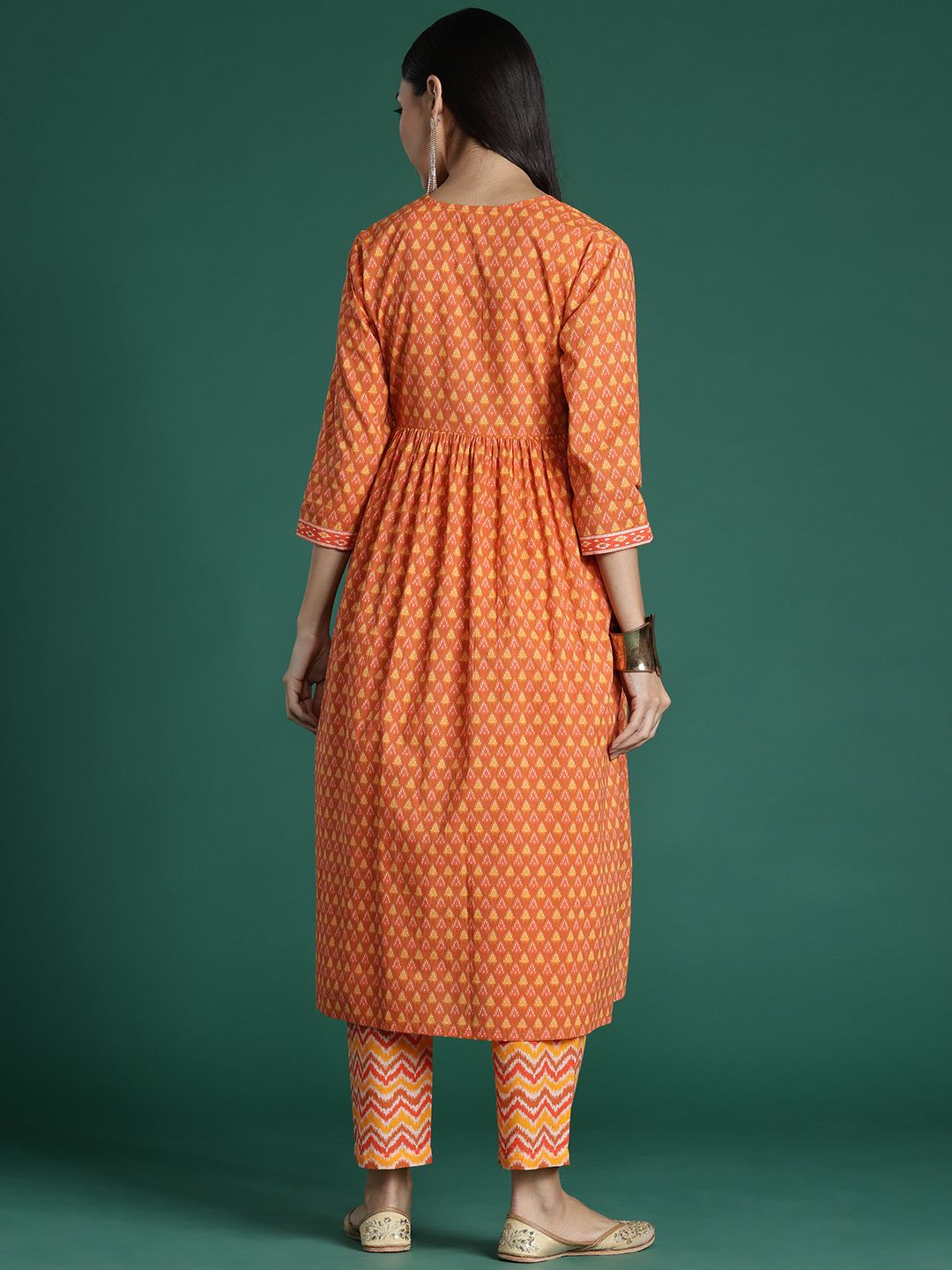 Indo Era Printed Empire Pure Cotton Kurta with Trousers