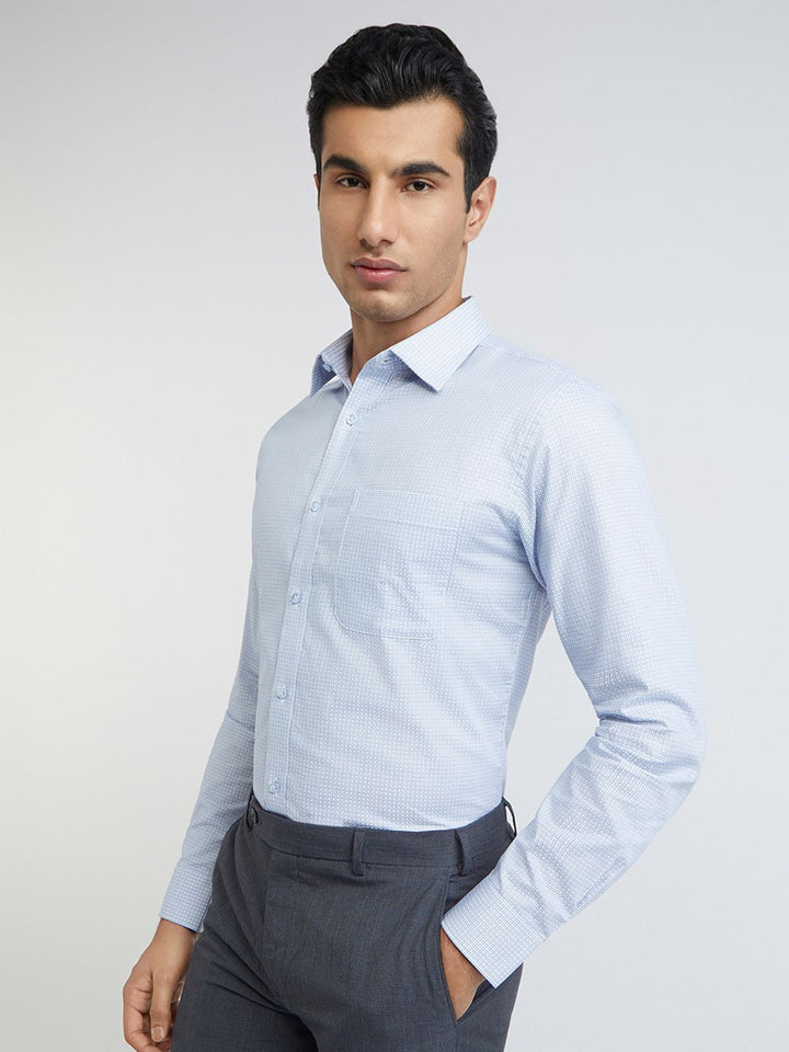 Raymond Pure Cotton Self Design Textured Slim Fit Formal Shirt