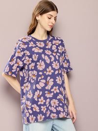 DILLINGER Women Floral Printed Oversized T-shirt