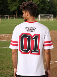 The Indian Garage Co Men Bugs Bunny Typography Printed Cotton Relaxed Fit T-shirt