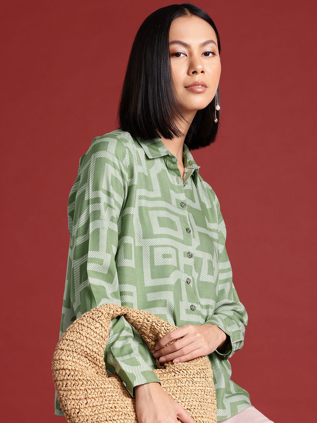 all about you Geometric Printed Casual Shirt