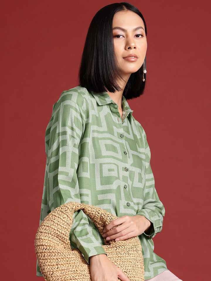 all about you Geometric Printed Casual Shirt