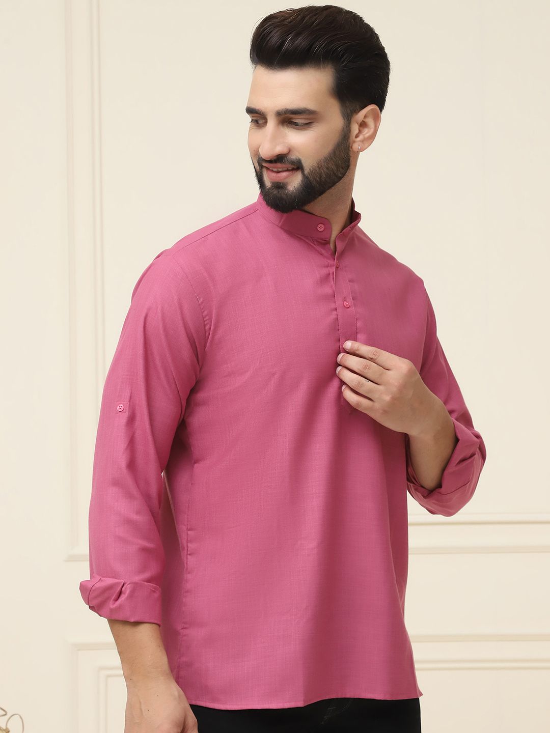 SOJANYA Men Pink Kurta