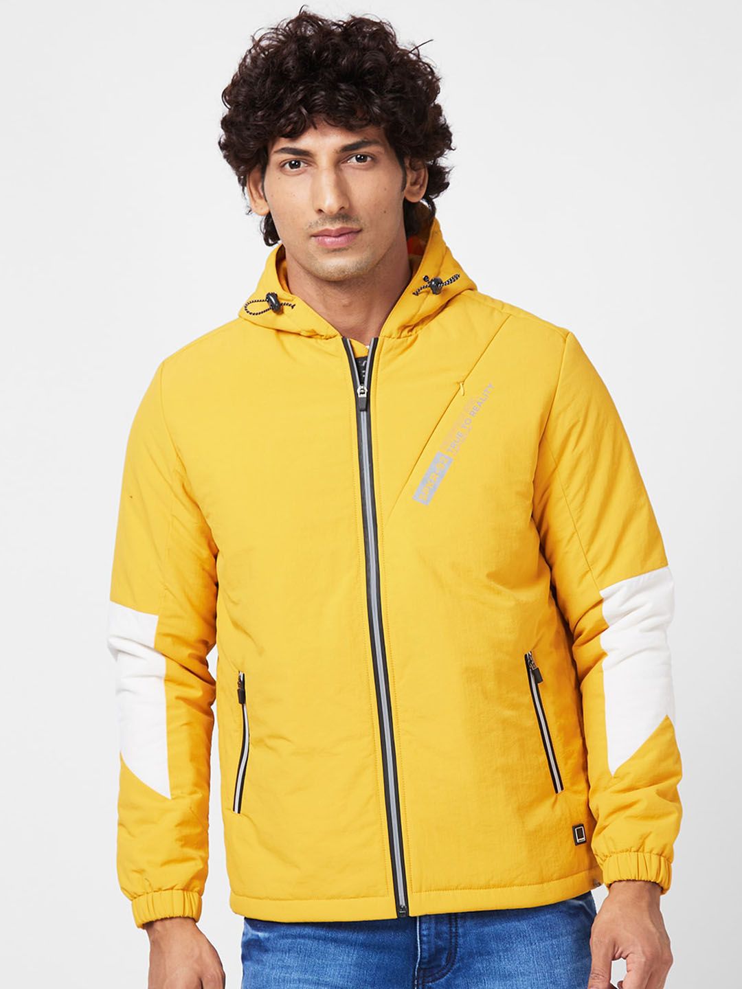 SPYKAR Hooded Zip Detail Tailored Jacket