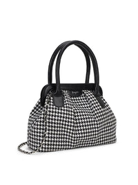 Berrylush Checked Structured Handheld Bag