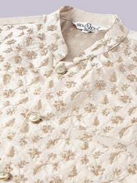 SOJANYA PLUS Ethnic Motifs Woven Design Kurta With Pyjamas & Nehru Jacket