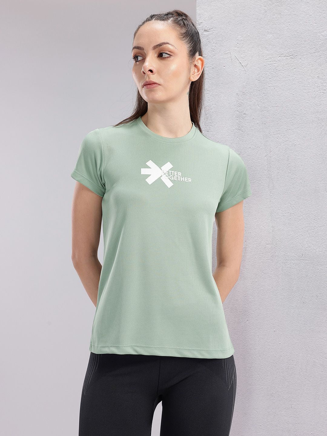 HRX by Hrithik Roshan Couple Collection Brand Logo Printed Rapid-Dry Running T-shirt
