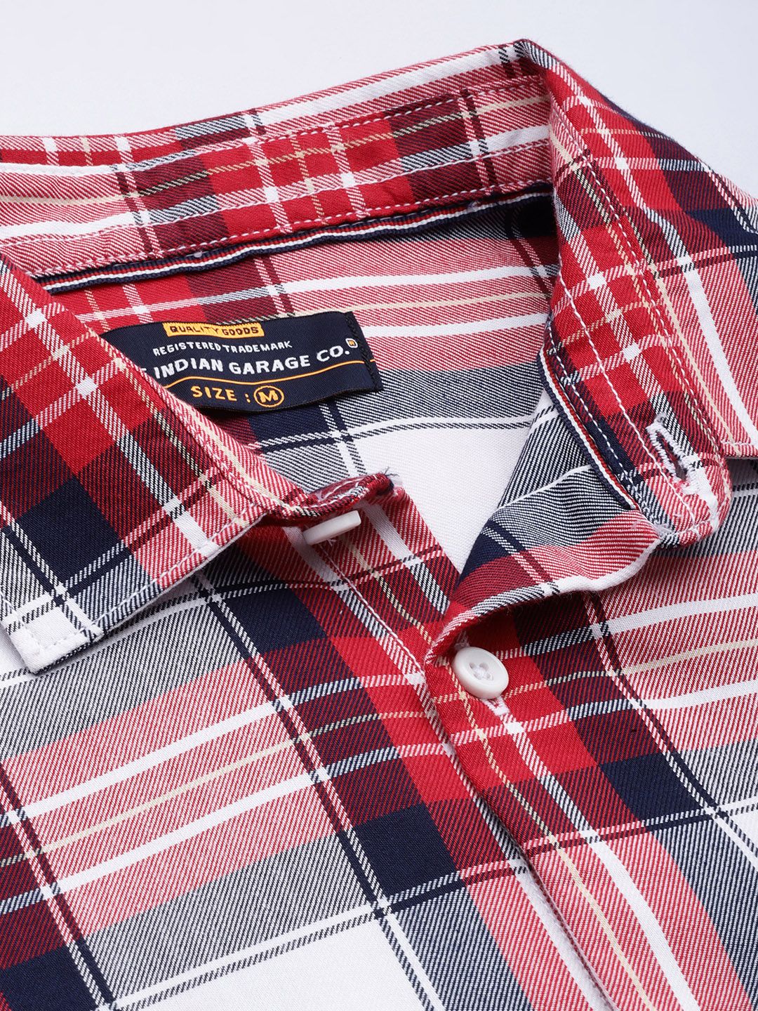 The Indian Garage Co Men Red Comfort Tartan Checks Checked Casual Shirt
