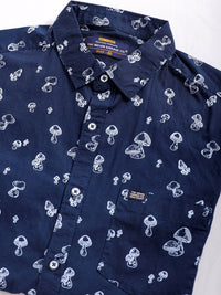 The Indian Garage Co Slim Fit Opaque Printed Pure Cotton Casual Shirt