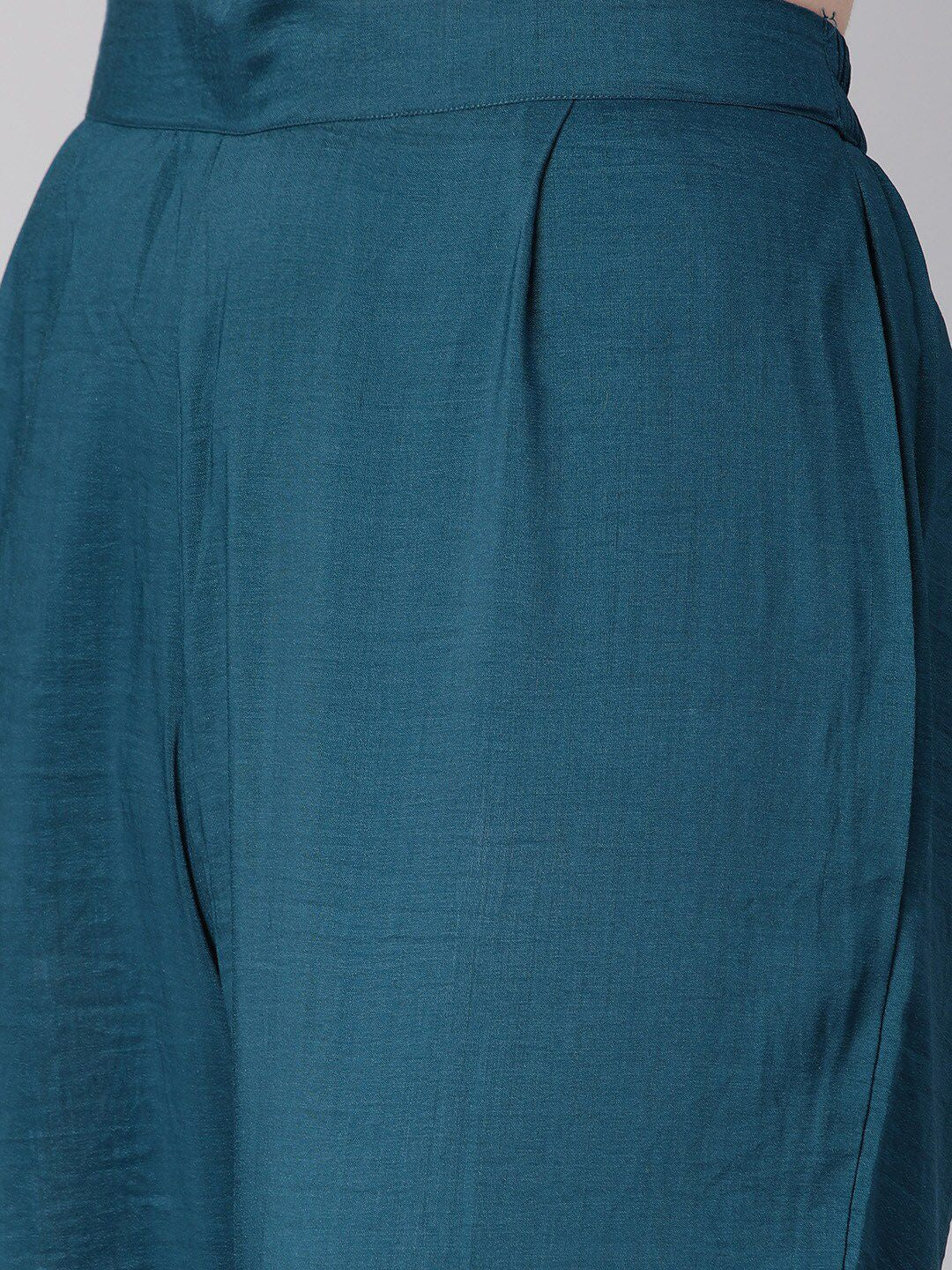 KALINI Woven Design Striped Straight Kurta With Trousers