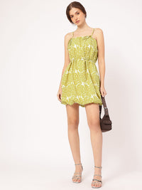 DressBerry Timeless Twirls Strappy Bow-Detail Mini Balloon Dress with Belt