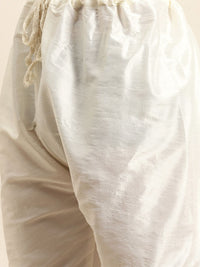SOJANYA Men Cream-Coloured Regular Kurta with Churidar