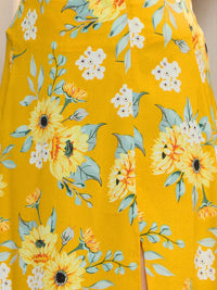 Berrylush Floral Printed High Rise A-Line Midi Skirt