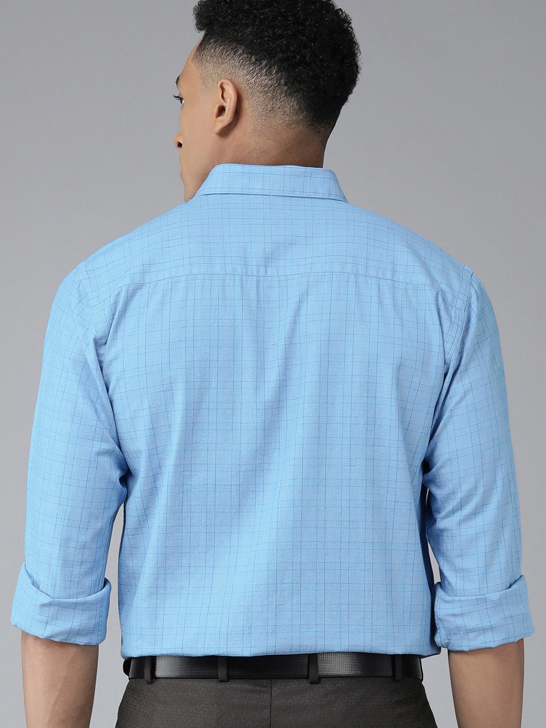 Park Avenue Tartan Checked Slim Fit Pure Cotton Formal Shirt