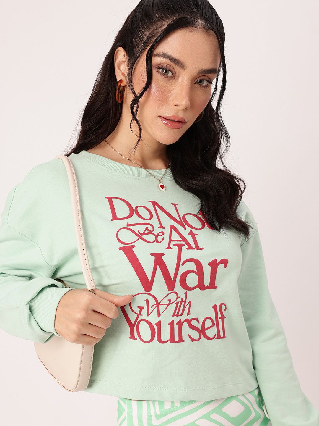 DressBerry Printed Cotton Terry Relaxed Fit Sweatshirts