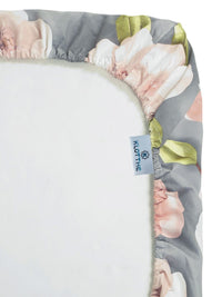 KLOTTHE Grey Floral Fitted 300TC King Superfine 7D Cadar & 2 Sarung Bantal-2.50mx2.25m
