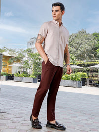 Thomas Scott Men Premium Fit Button-Down Collar Textured Casual Shirt