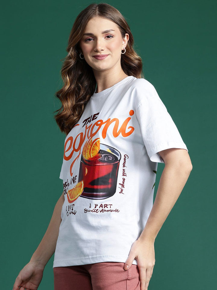 DressBerry Printed Drop-Shoulder Pure Cotton T-shirt