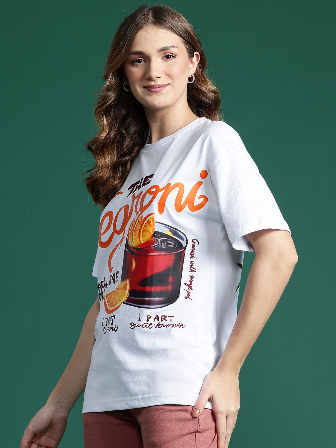 DressBerry Printed Drop-Shoulder Pure Cotton T-shirt