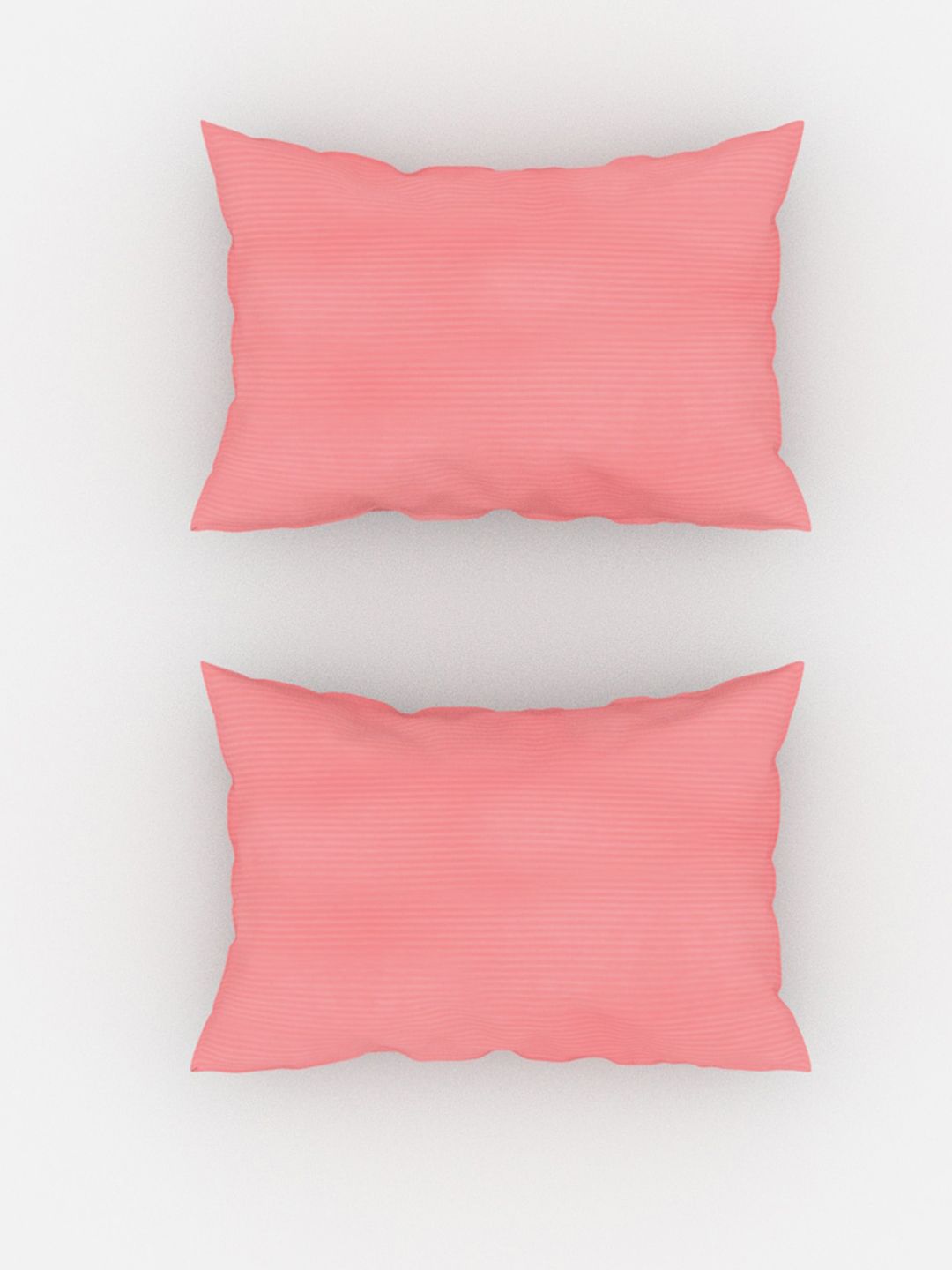 TEAL BY CHUMBAK Rose Gold Striped Satin 210 TC Queen Bedsheet with 2 Pillow Covers