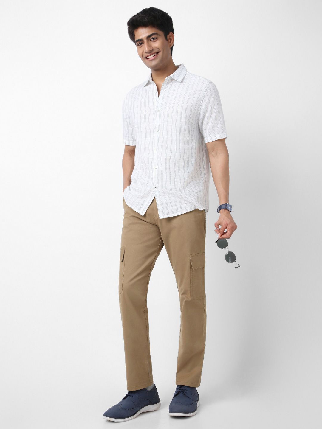 Urbano Fashion Men Regular Fit Solid Cargos Chino Pant with 6 Pockets Stretchable