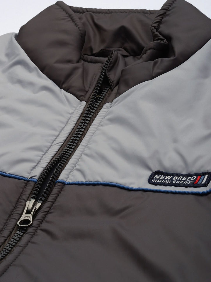 The Indian Garage Co Men Colourblock Slim Fit Bomber Jacket