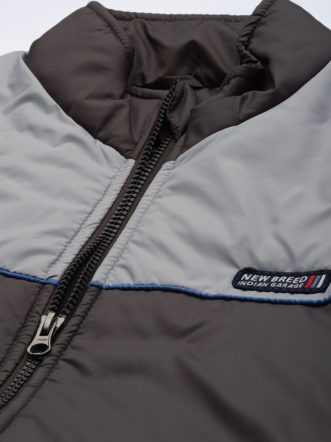 The Indian Garage Co Men Colourblock Slim Fit Bomber Jacket