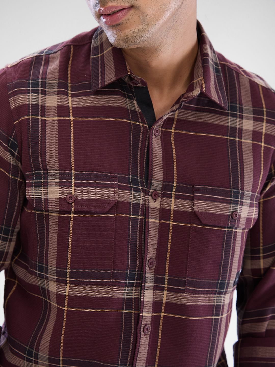 SPYKAR Men Slim Fit Tartan Checks Opaque Checked Casual Shirt