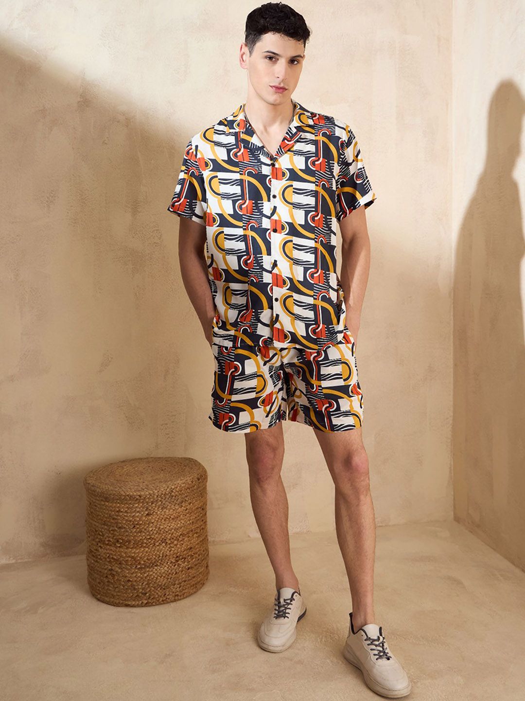 DENNISON Abstract Printed Oversized Co Ords Set