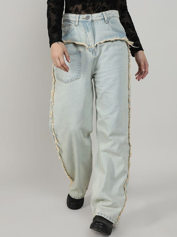 Campus Sutra Women Comfort Low Distress Heavy Fade Stretchable Jeans
