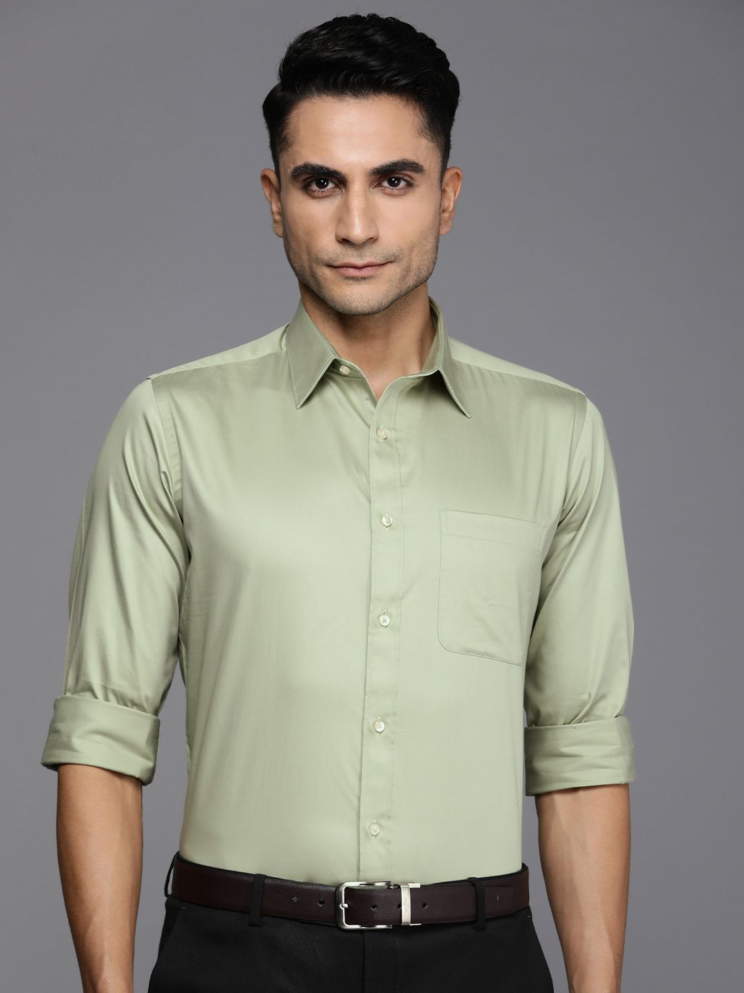 Raymond Pure Cotton Slim Fit Solid Formal Shirt