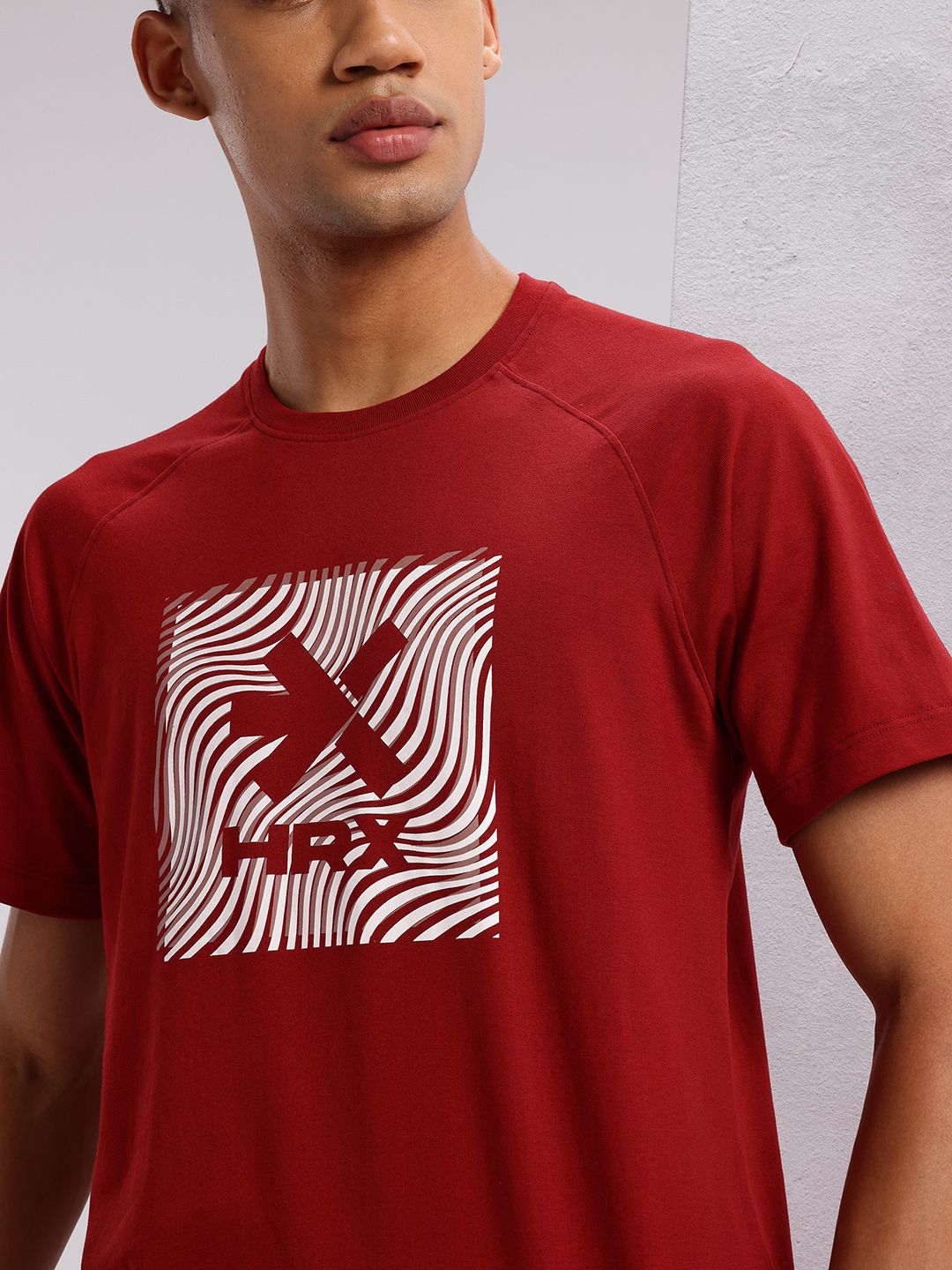 HRX by Hrithik Roshan Brand Logo Print Longline Training T-shirt