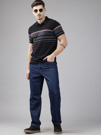 Park Avenue Striped Polo Collar T-shirt